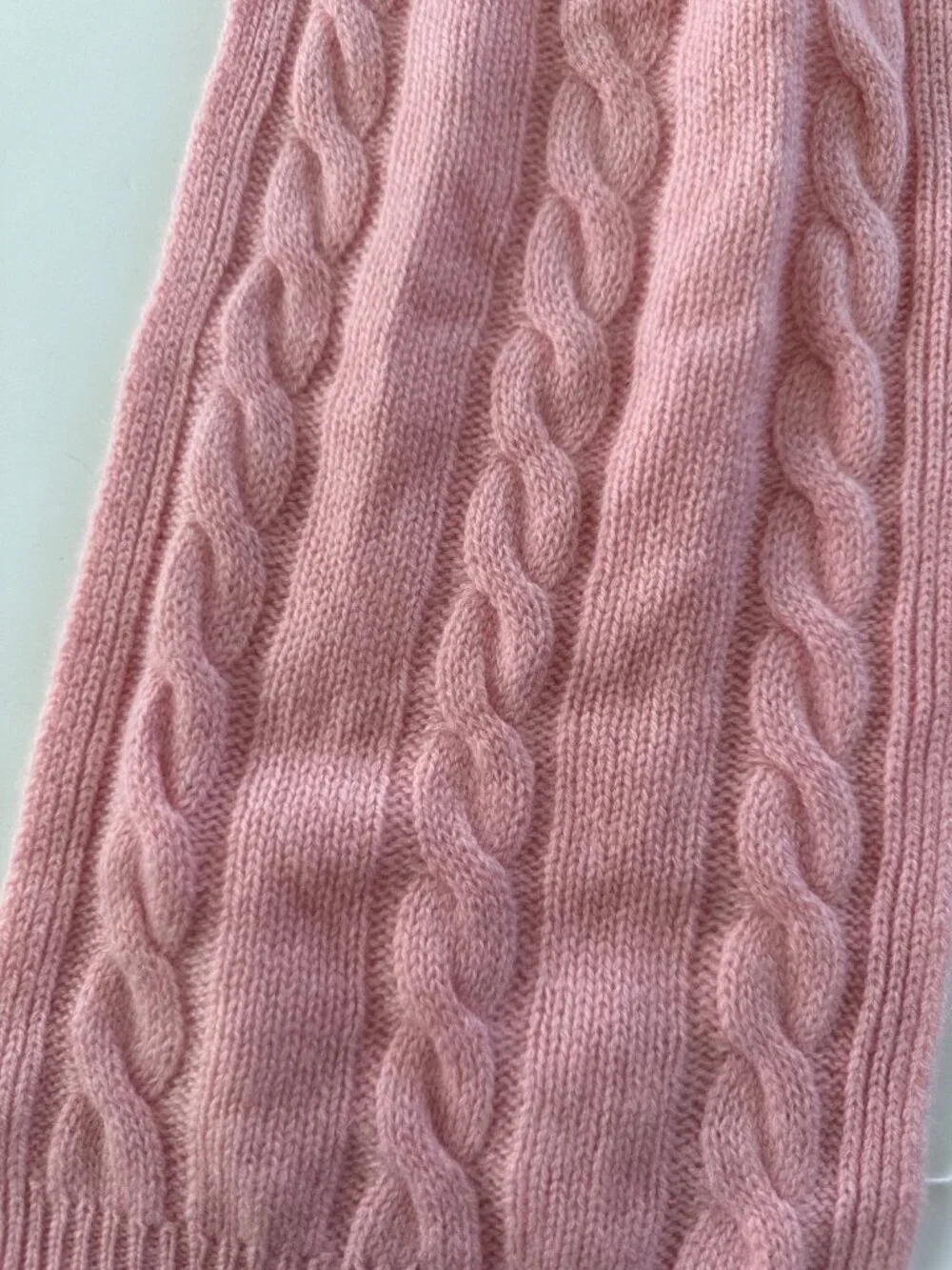 Charter Club Women's Pink Cableknit 100% Cashmere Scarf